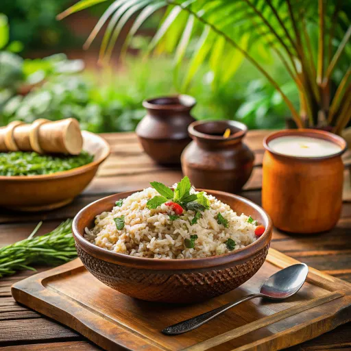 ข้าวกล้องผัดเขียวหวานหมี่ไข่เจ